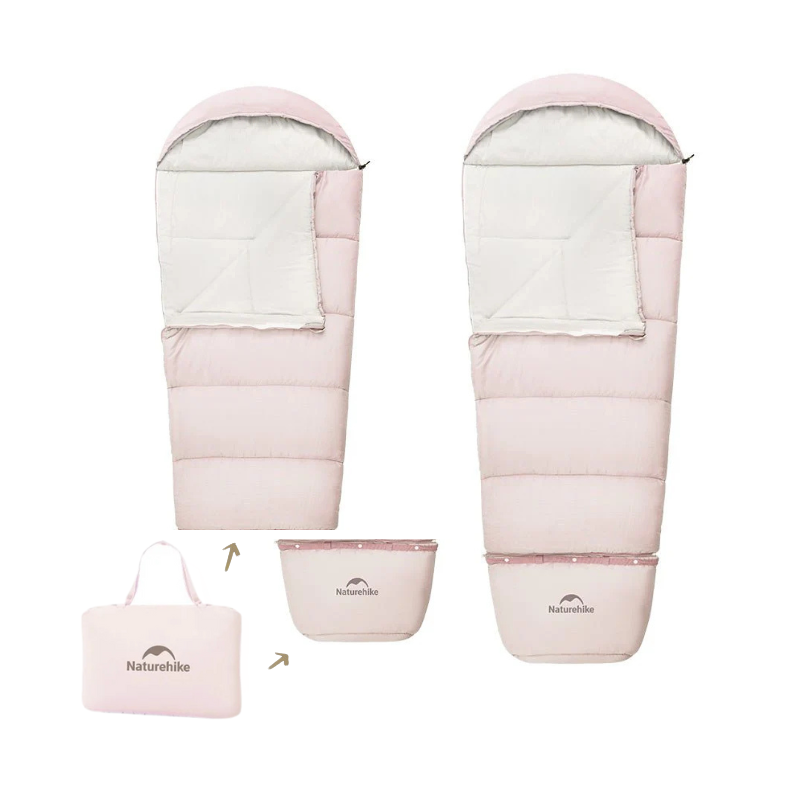 Naturehike dětský rostoucí spacák C300 1450g - růžový - pravý